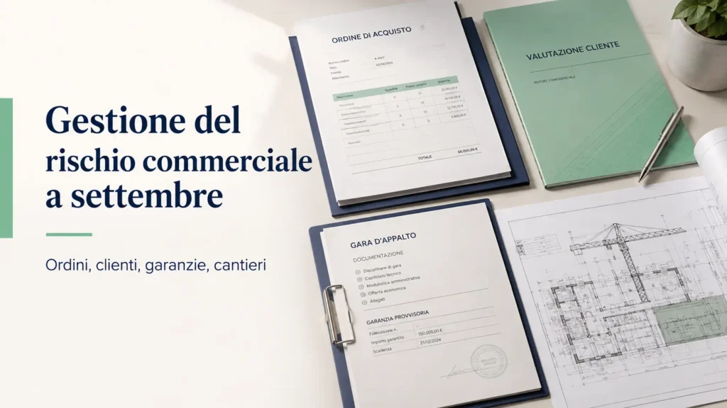 Gestione del rischio commerciale per imprese tra ordini clienti garanzie e cantieri